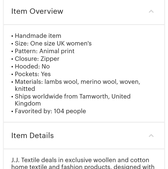 JJTextile 100% Wool Zip Cape - Picture 5 of 7